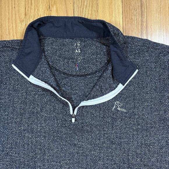 Rhoback Men’s Size XL Herringbone Jacquard Gray Performance Q-Zip Pullover - Picture 8 of 16